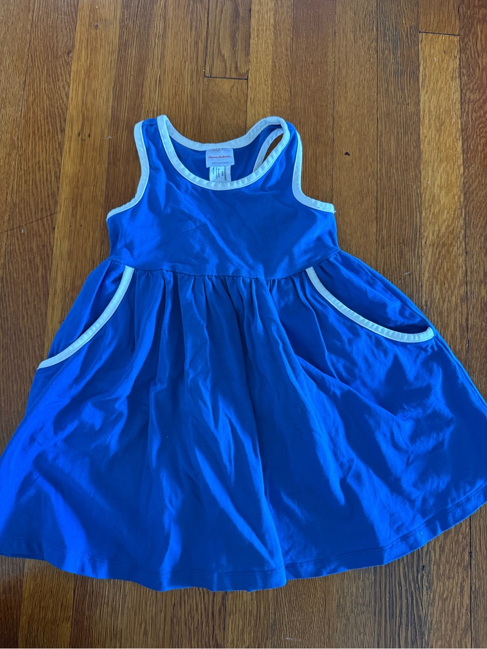 Hanna Andersson Blue Dress with White Trim